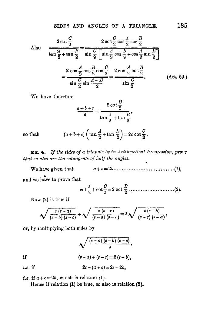 Plane Trigonometry by SL Loney - Page 198