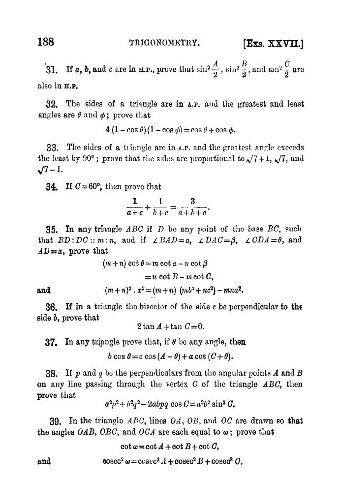 Plane Trigonometry by SL Loney - Page 201