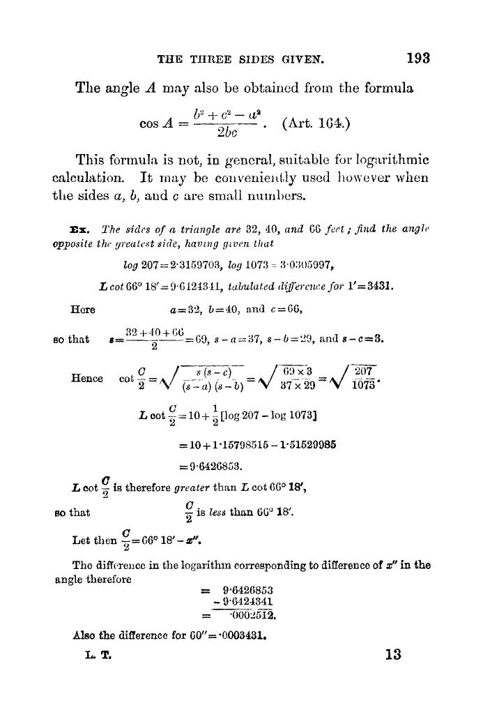 Plane Trigonometry by SL Loney - Page 206