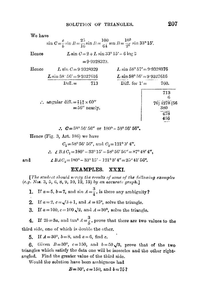 Plane Trigonometry by SL Loney - Page 220
