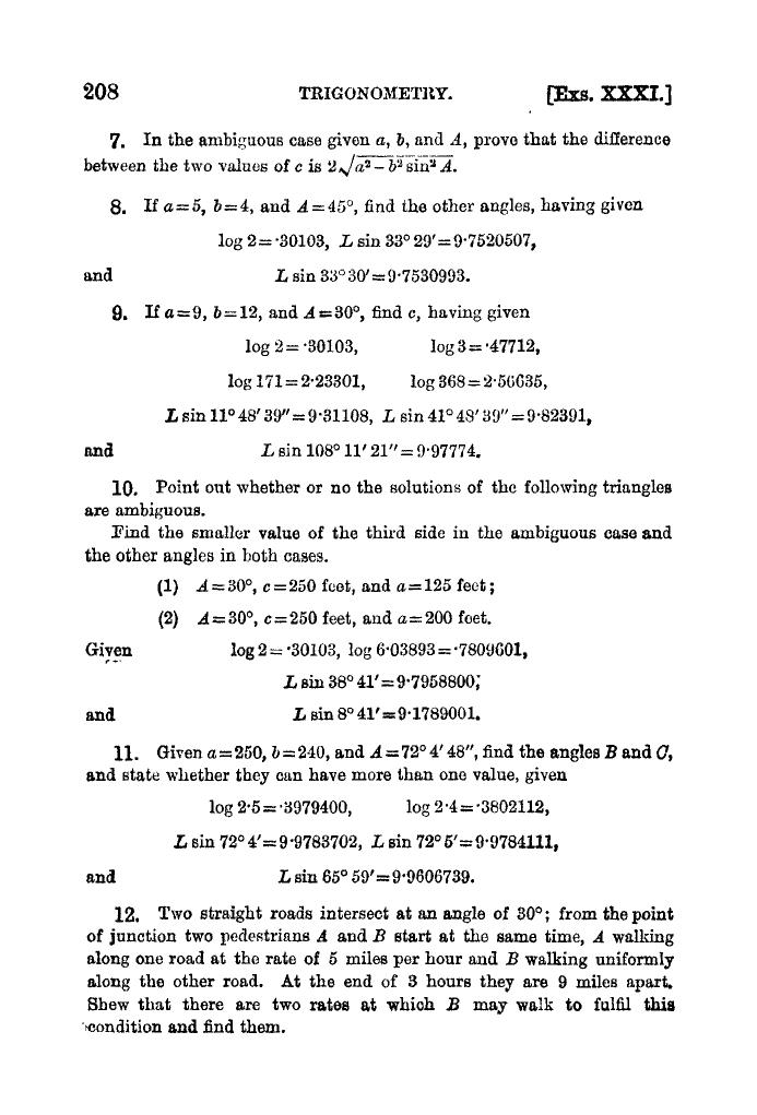 Plane Trigonometry by SL Loney - Page 221