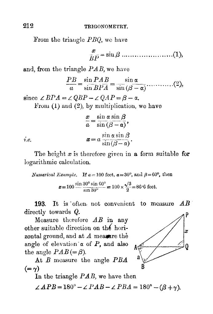 Plane Trigonometry by SL Loney - Page 225