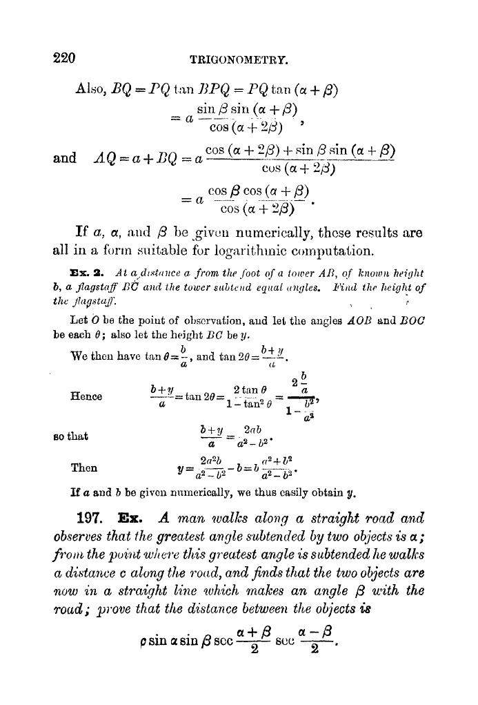 Plane Trigonometry by SL Loney - Page 233