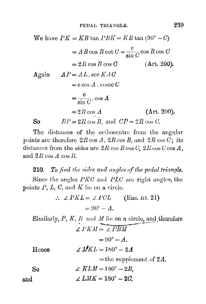 Plane Trigonometry by SL Loney - Page 252