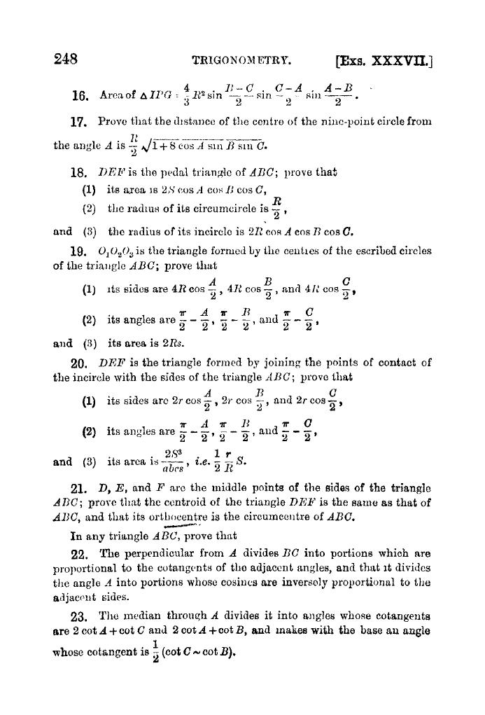 Plane Trigonometry by SL Loney - Page 261
