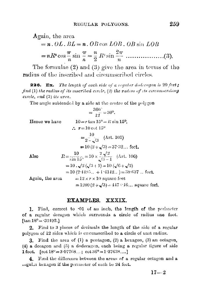 Plane Trigonometry by SL Loney - Page 272