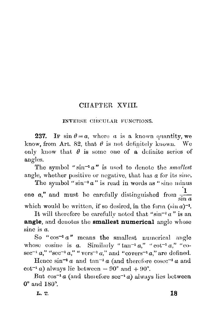 Plane Trigonometry by SL Loney - Page 286