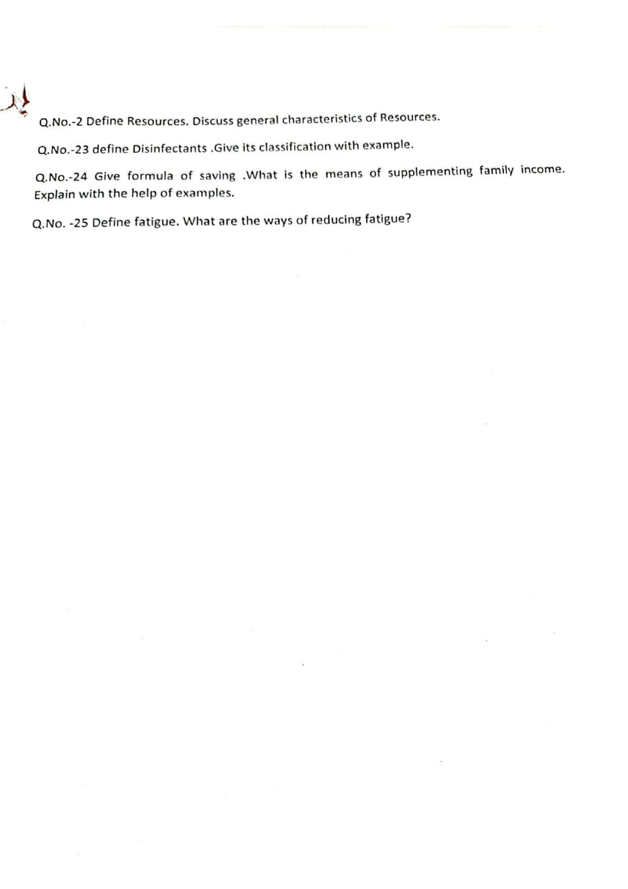 JKBOSE Class 11 Management of Resources Model Question Paper 2023 - Page 3