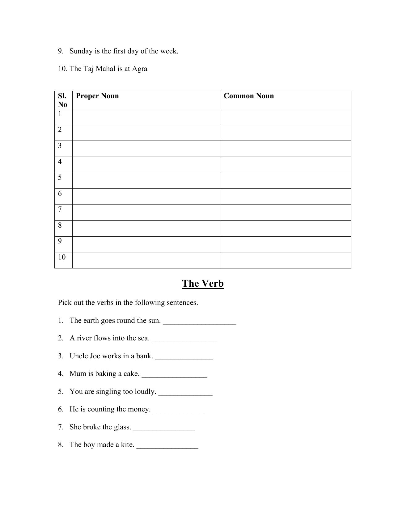 Worksheet for Class 3 English Noun Assignment 1 - Page 2