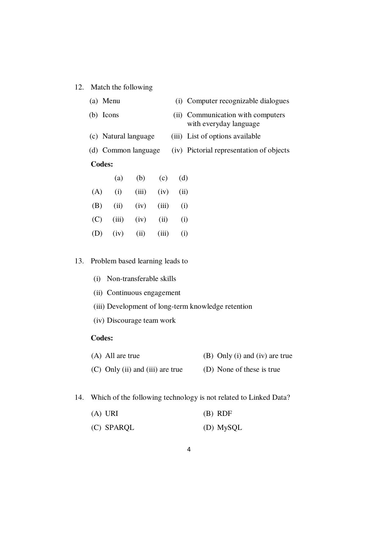 ISI Admission Test JRF in Library and Information Science LIA 2022 Sample Paper - Page 4