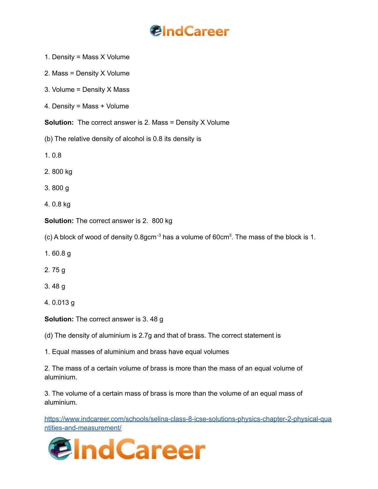Selina Class 8 ICSE Solutions Physics : Chapter 2- Physical Quantities and Measurement - Page 5