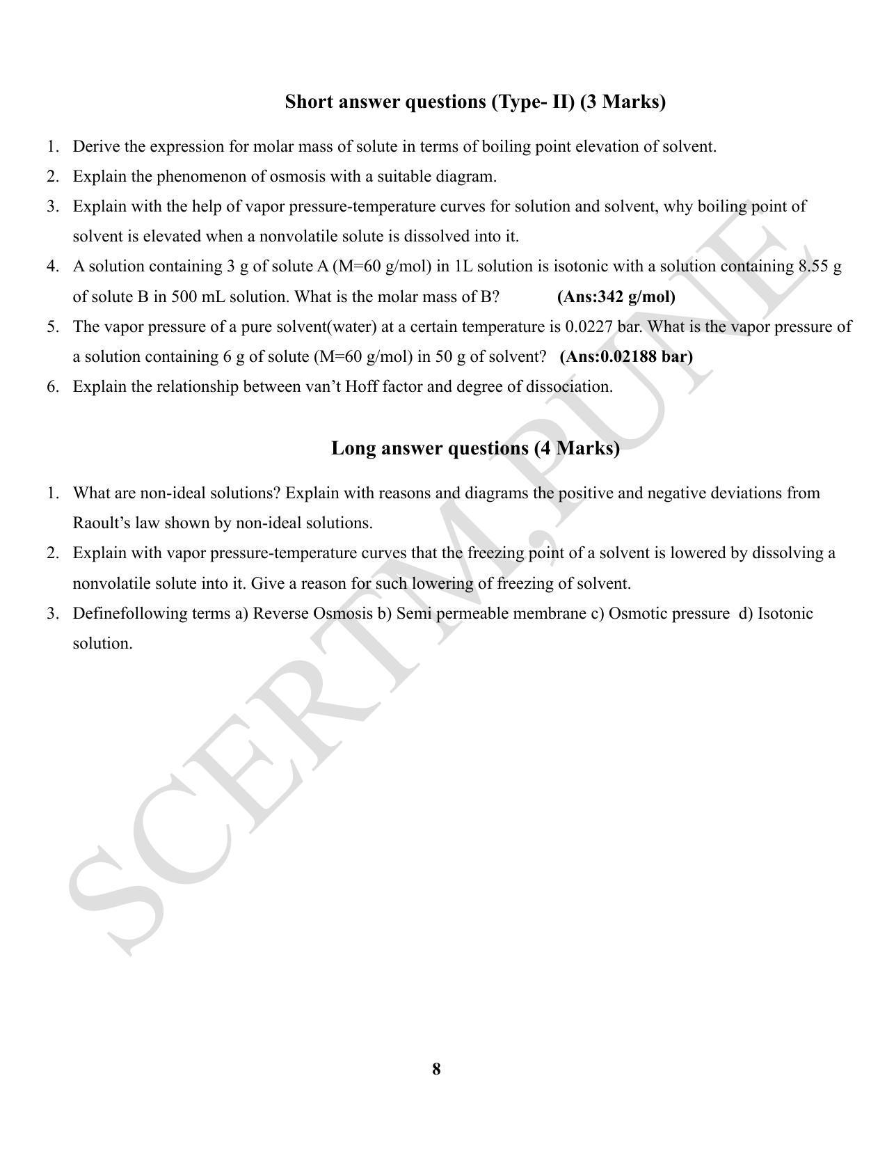 Maharashtra Board Class 12 Chemistry (Medium ENGLISH) 2023 Question Bank - Page 8