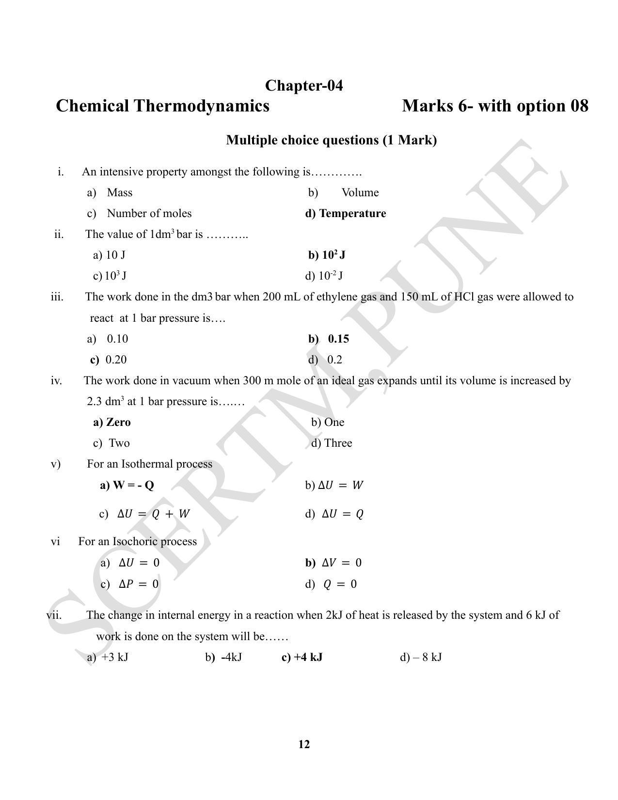 Maharashtra Board Class 12 Chemistry (Medium ENGLISH) 2023 Question Bank - Page 12