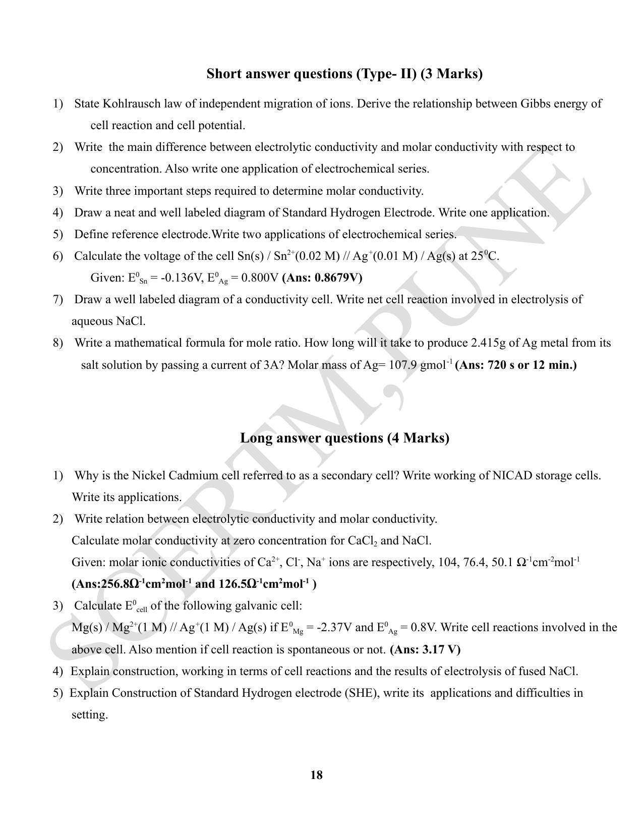 Maharashtra Board Class 12 Chemistry (Medium ENGLISH) 2023 Question Bank - Page 18