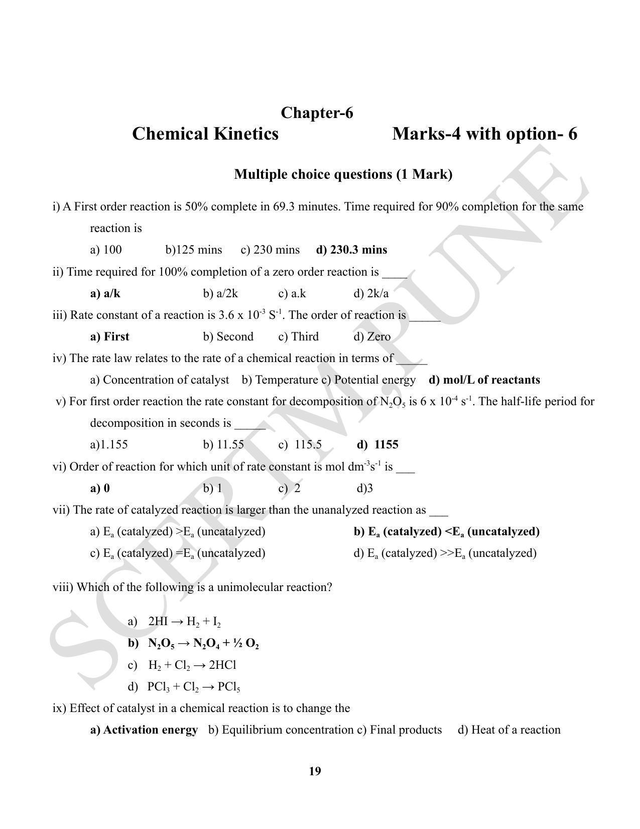 Maharashtra Board Class 12 Chemistry (Medium ENGLISH) 2023 Question Bank - Page 19