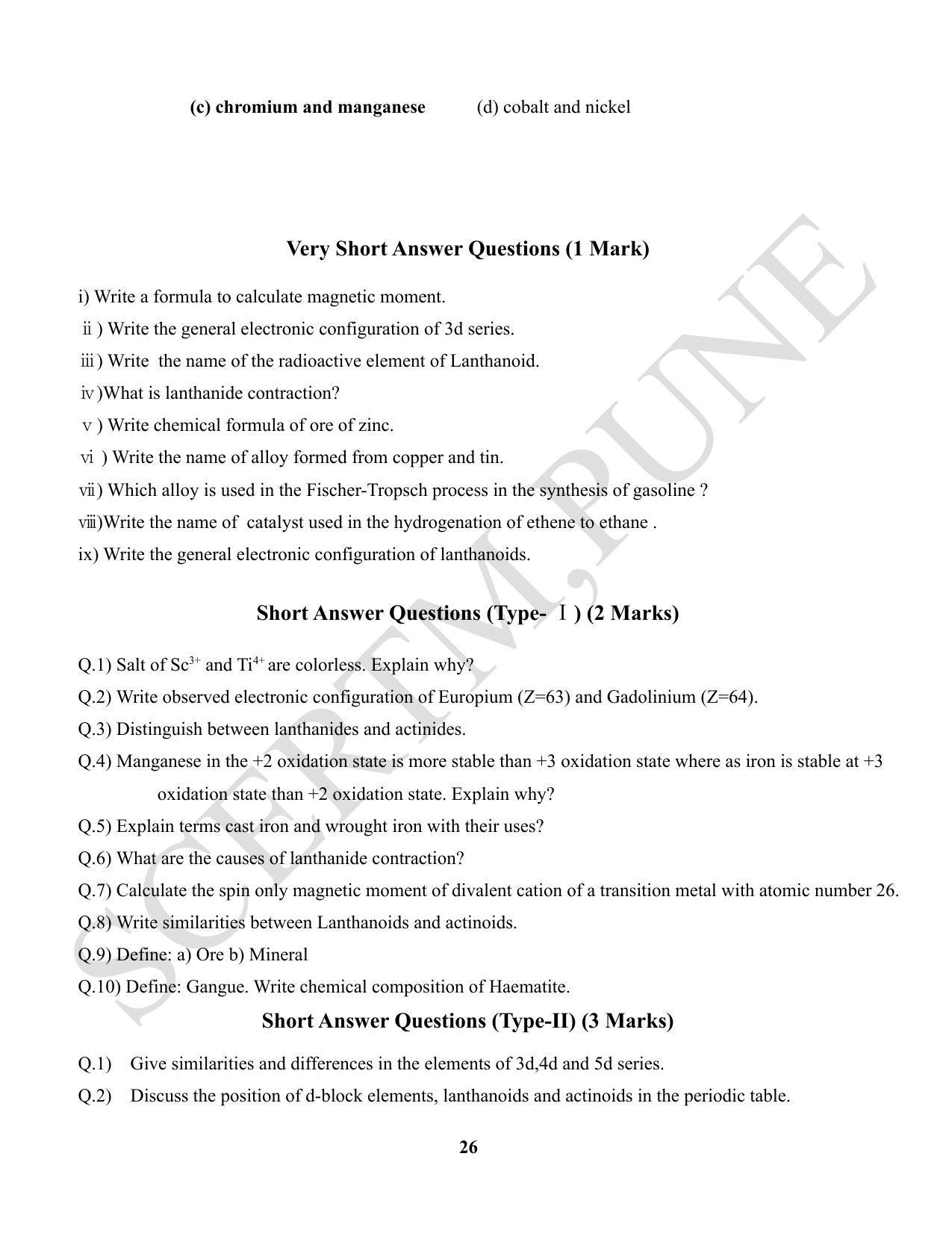 Maharashtra Board Class 12 Chemistry (Medium ENGLISH) 2023 Question Bank - Page 26