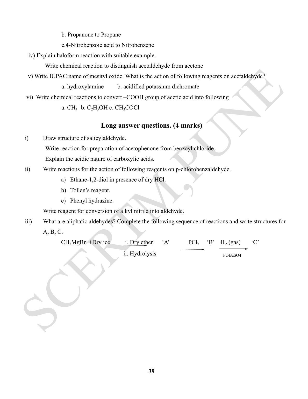 Maharashtra Board Class 12 Chemistry (Medium ENGLISH) 2023 Question Bank - Page 39
