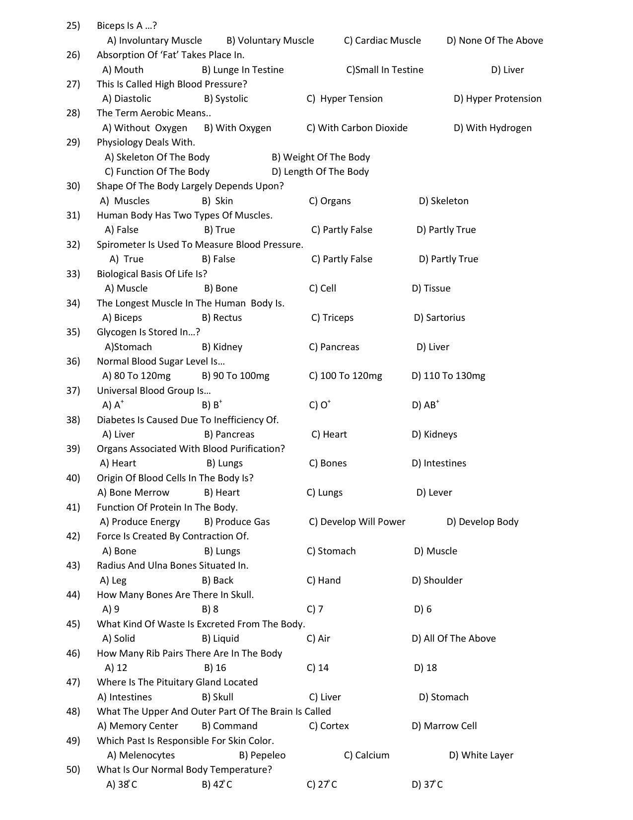 Hemchand North Gujarat University Sample Paper Oct -Dec 2020: B.P.Ed Sem – I Anatomy Physiology – CC-102 Paper Code - 3777 - Page 2