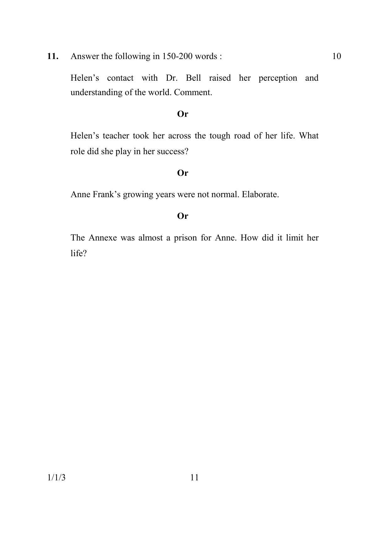 CBSE Class 10 1-1-3 ENGLISH COMMUNICATIVE 2016 Question Paper - Page 11