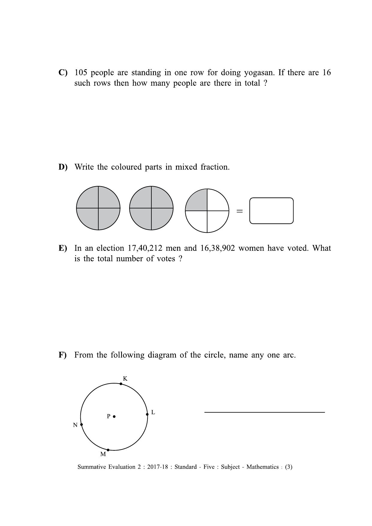Maharashtra Board Class 5 Maths - English Medium (गणित - इंग्रजी माध्यम) Sample Question Paper - Page 3