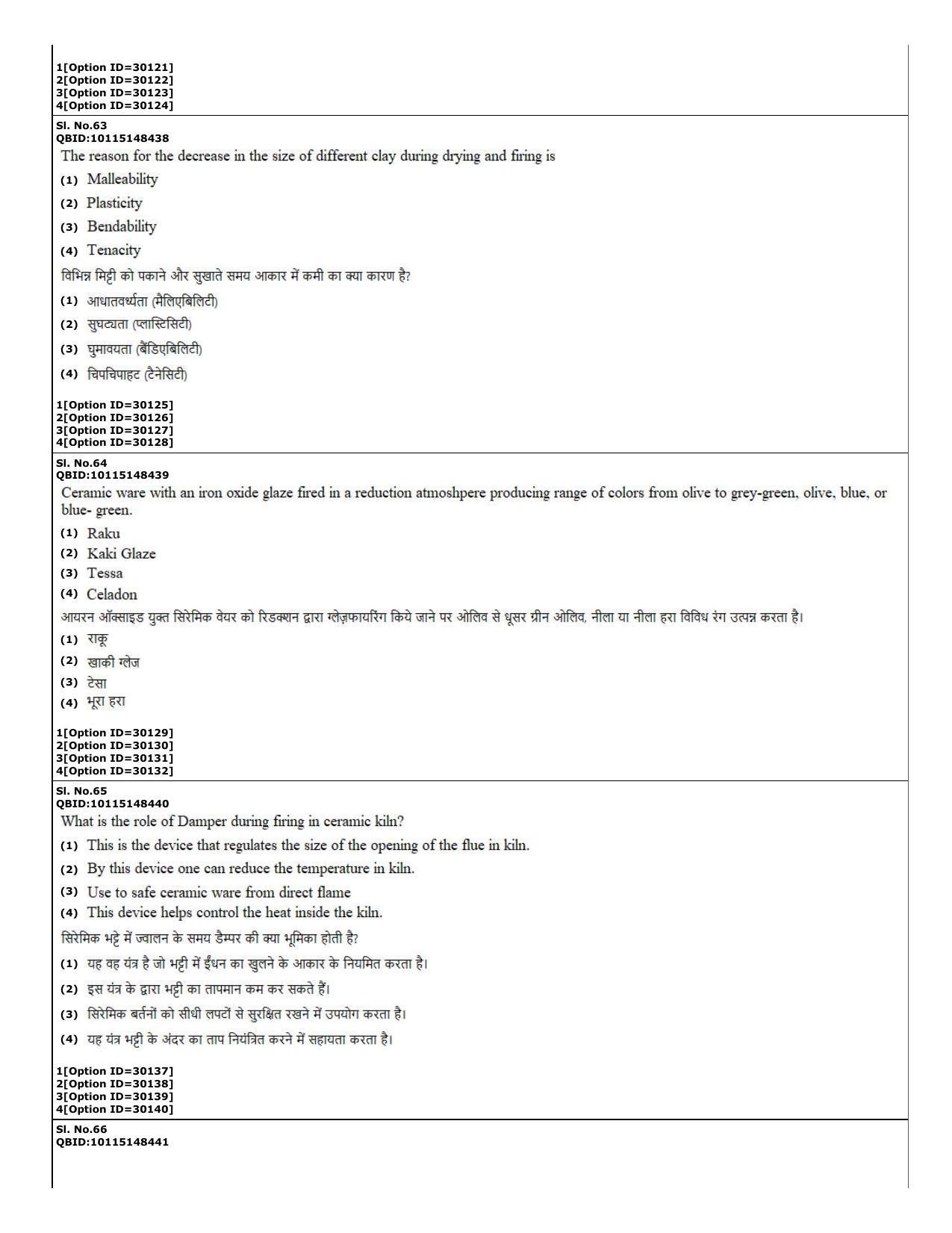 CUET (PG) 2022: PGQP-74 Pottery & Ceramics  (10-09-2022) Question Paper - Page 22