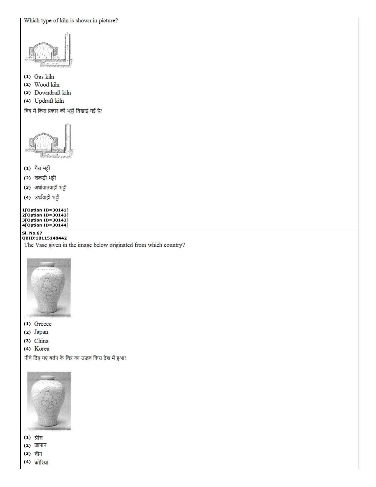 CUET (PG) 2022: PGQP-74 Pottery & Ceramics  (10-09-2022) Question Paper - Page 23