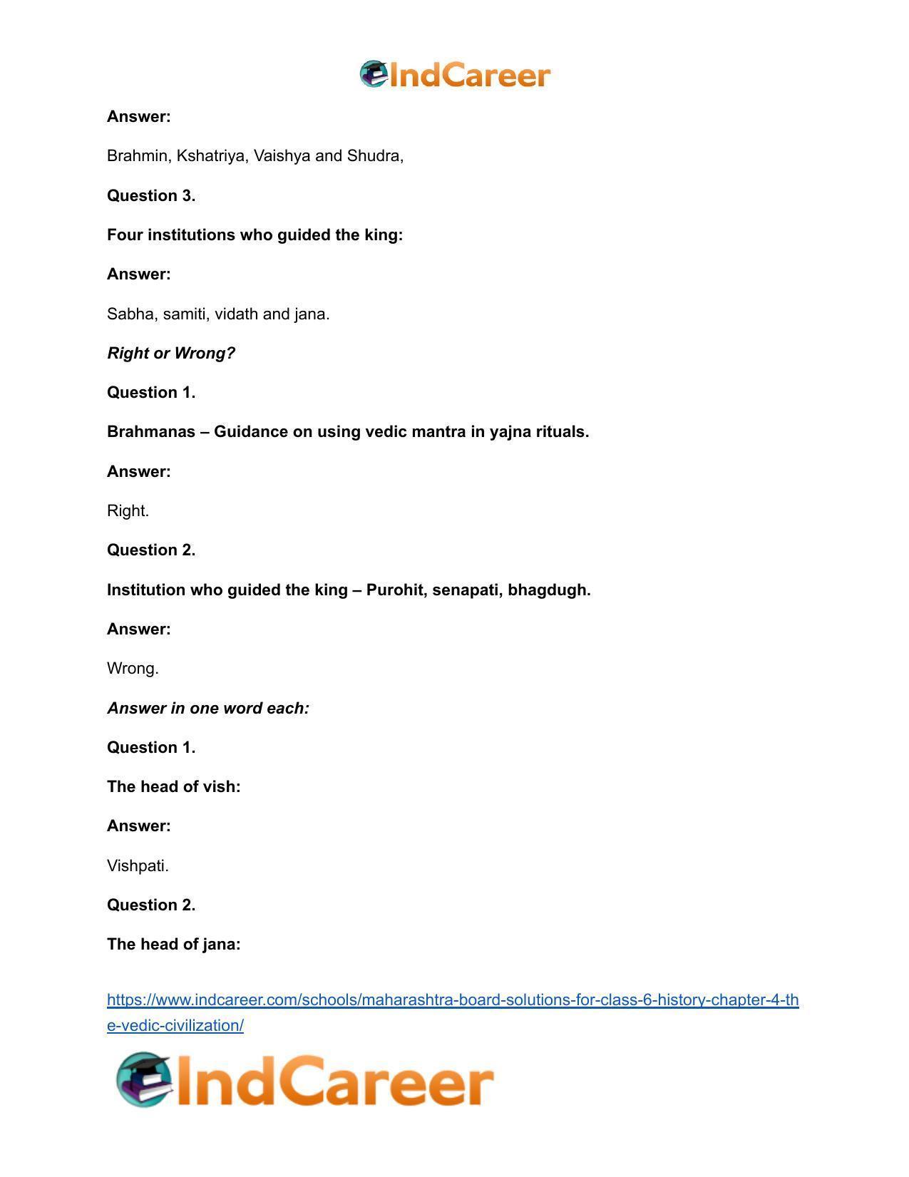 Maharashtra Board Solutions for Class 6- History: Chapter 4- The Vedic Civilization - Page 7