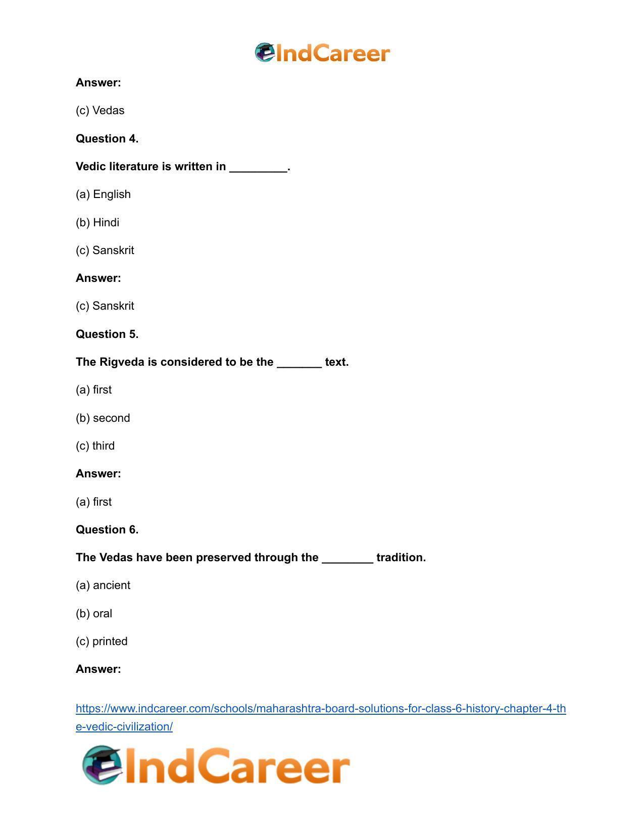 Maharashtra Board Solutions for Class 6- History: Chapter 4- The Vedic Civilization - Page 9