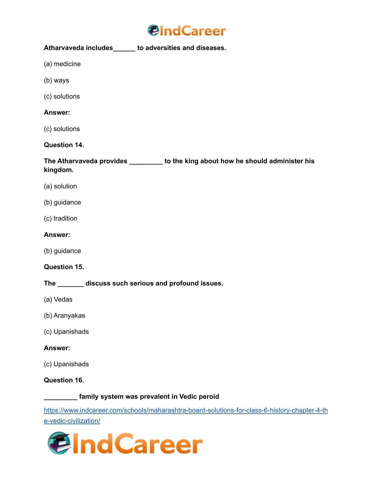 Maharashtra Board Solutions for Class 6- History: Chapter 4- The Vedic Civilization - Page 12