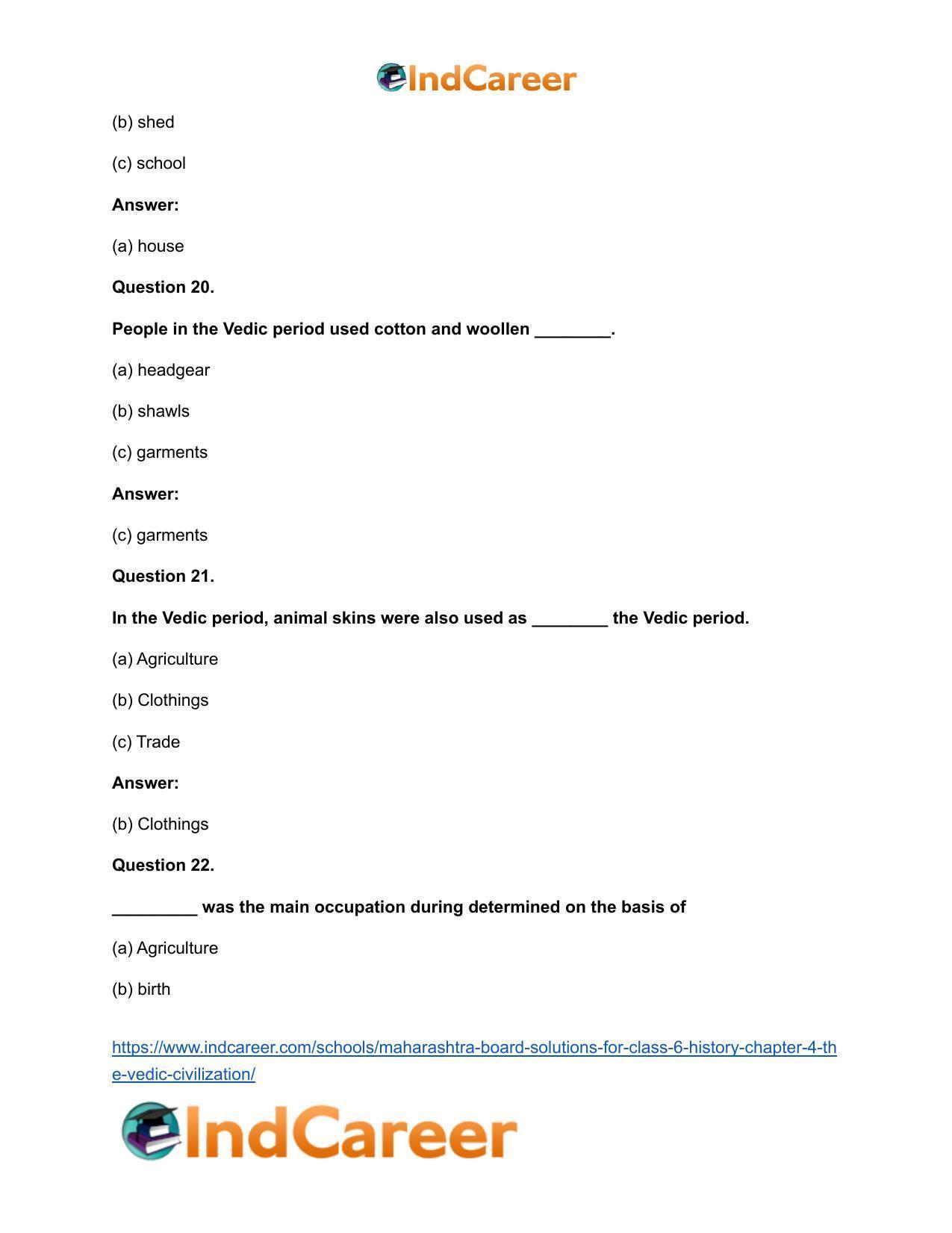 Maharashtra Board Solutions for Class 6- History: Chapter 4- The Vedic Civilization - Page 14