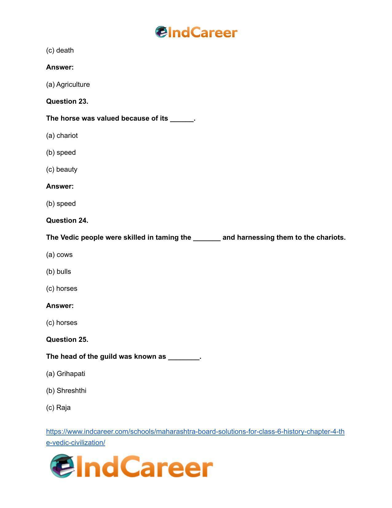 Maharashtra Board Solutions for Class 6- History: Chapter 4- The Vedic Civilization - Page 15