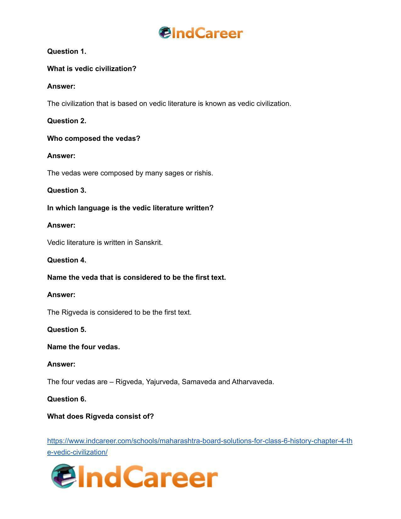 Maharashtra Board Solutions for Class 6- History: Chapter 4- The Vedic Civilization - Page 19
