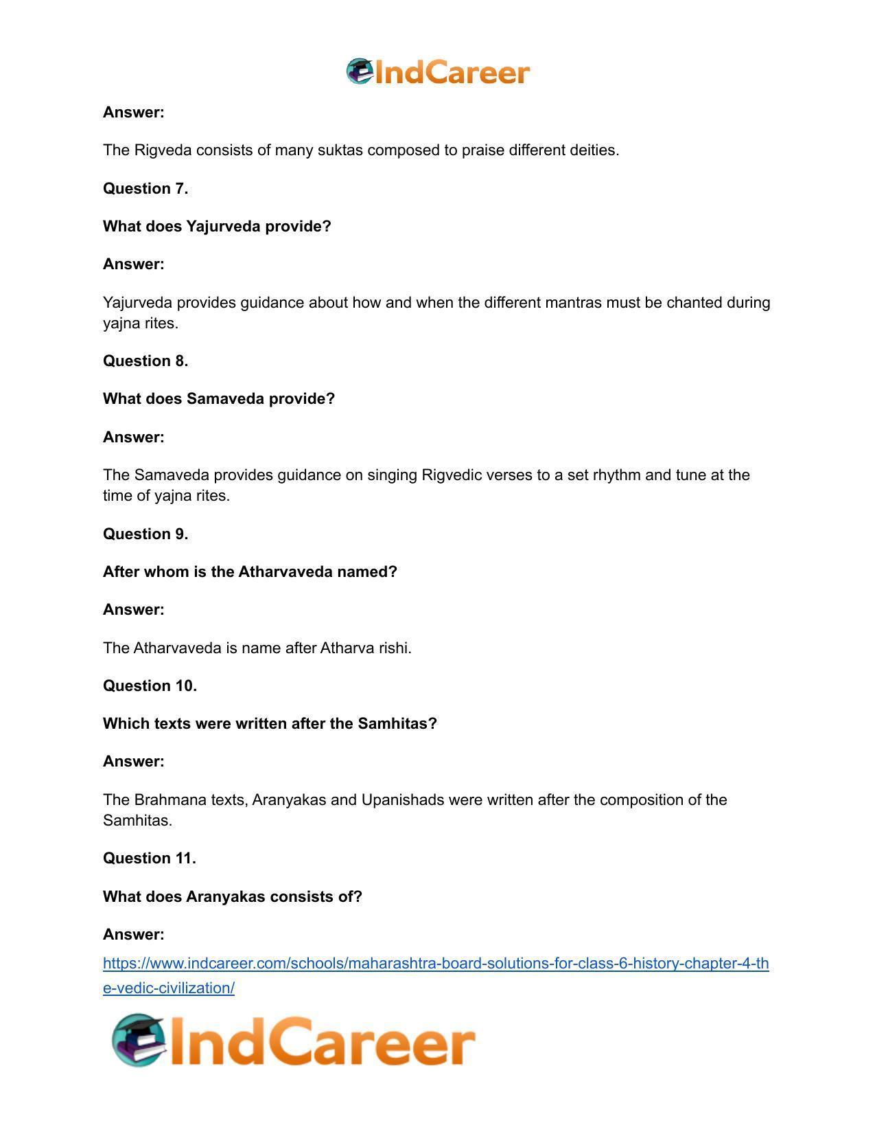 Maharashtra Board Solutions for Class 6- History: Chapter 4- The Vedic Civilization - Page 20