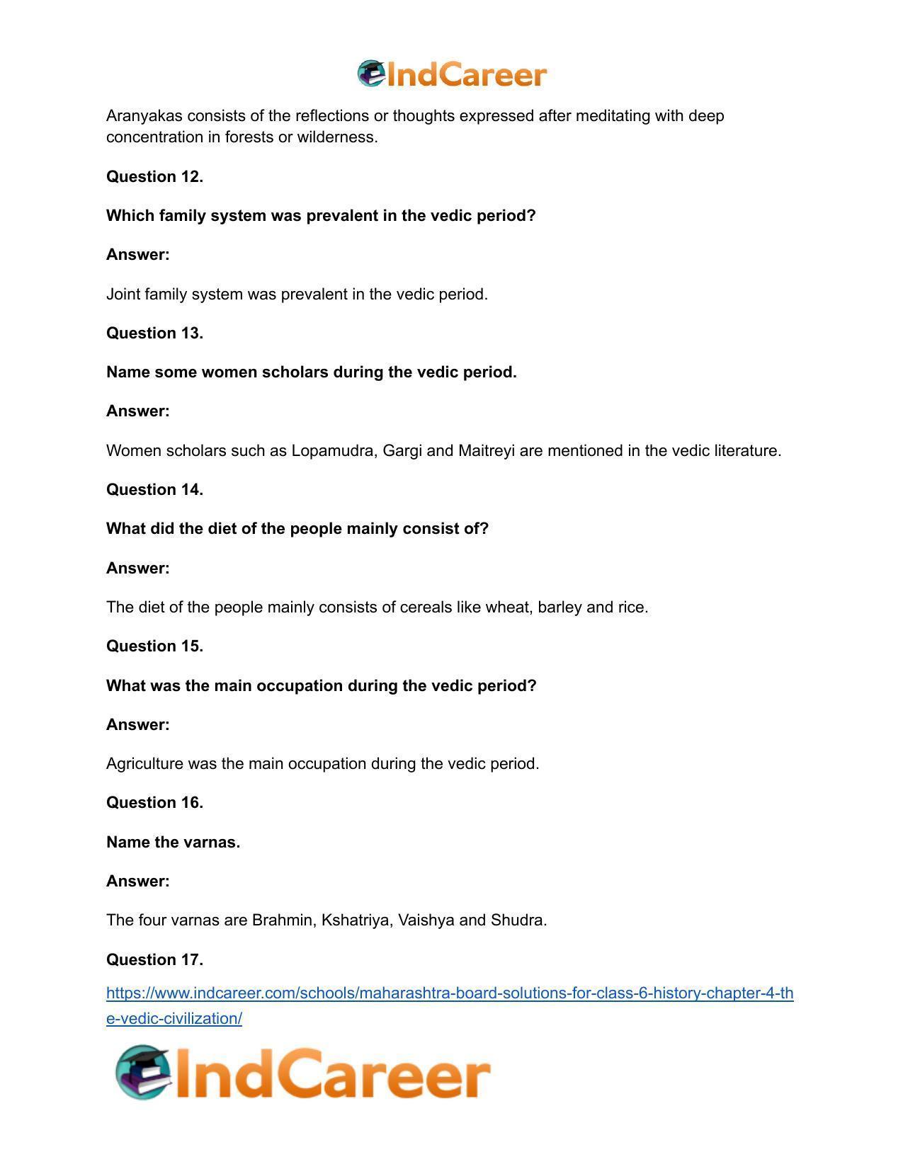 Maharashtra Board Solutions for Class 6- History: Chapter 4- The Vedic Civilization - Page 21