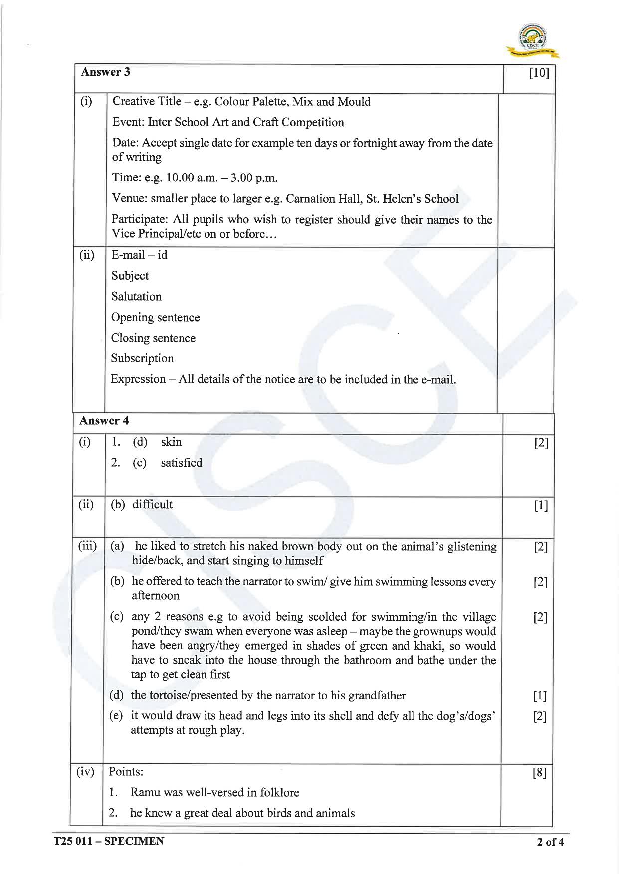 ICSE Class 10 2025 English Language (English Paper 1) (QP & MS) Specimen Paper - Page 11