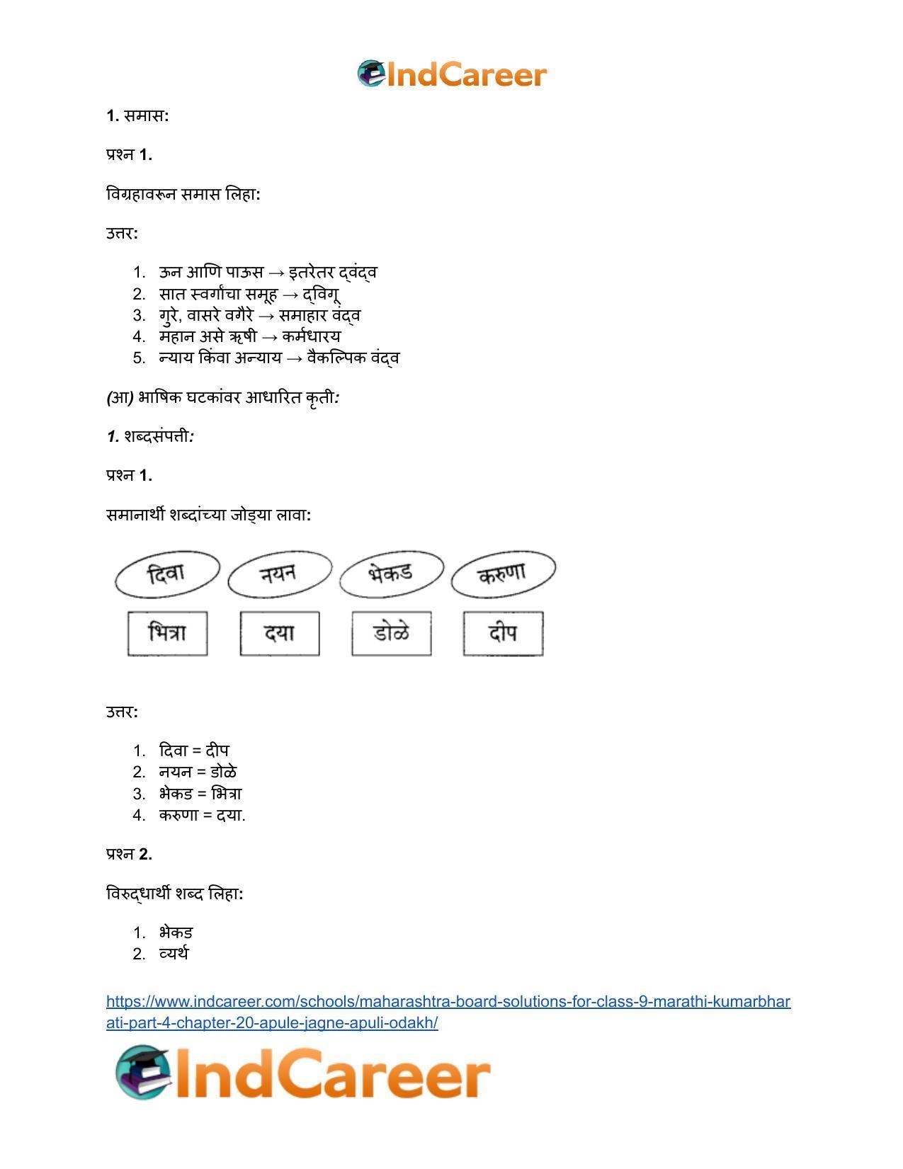 Maharashtra Board Solutions for Class 9- Marathi Kumarbharati (Part- 4): Chapter 20- आपुले जगणे...आपुली ओळख! - Page 11