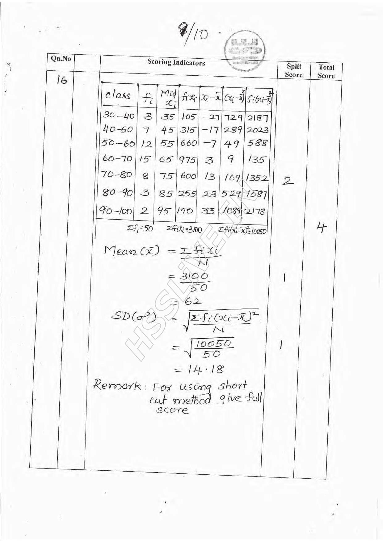 Kerala Plus One 2016 Maths (Commerce)  Answer Key - Page 9