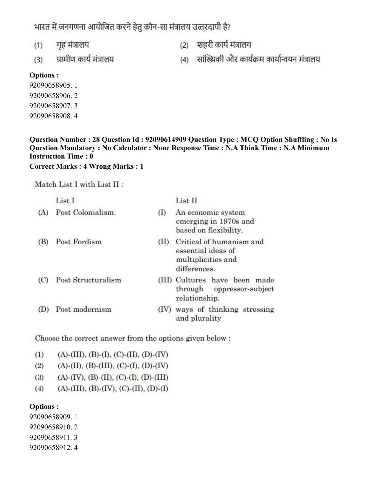 CUET PG 2023: HUQP06 – Dev. and Labour studies(HINDI)-Shift 3 (12-06-2023) Question Paper - Page 30