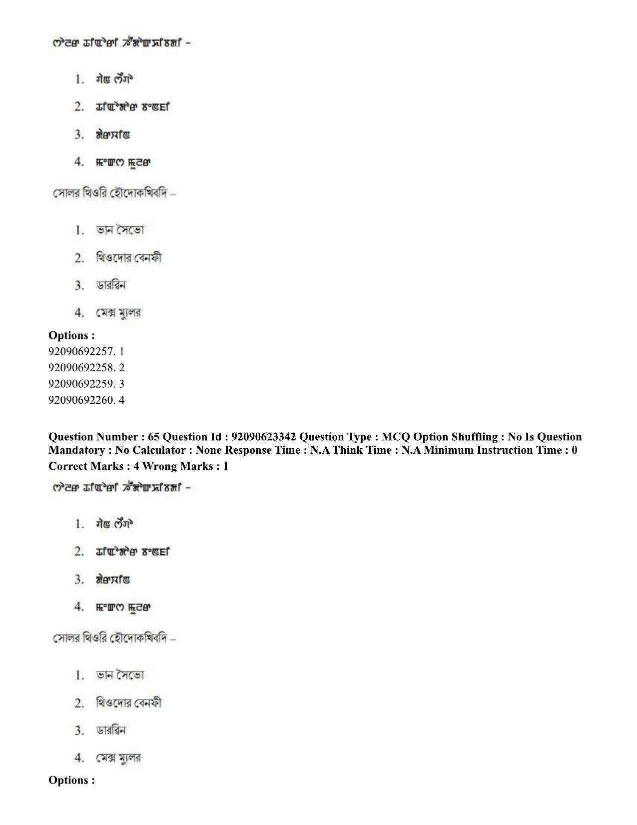 CUET PG 2023: LAQP24 – Manipuri Hin - Shift 2 (24-06-2023) Question Paper - Page 116