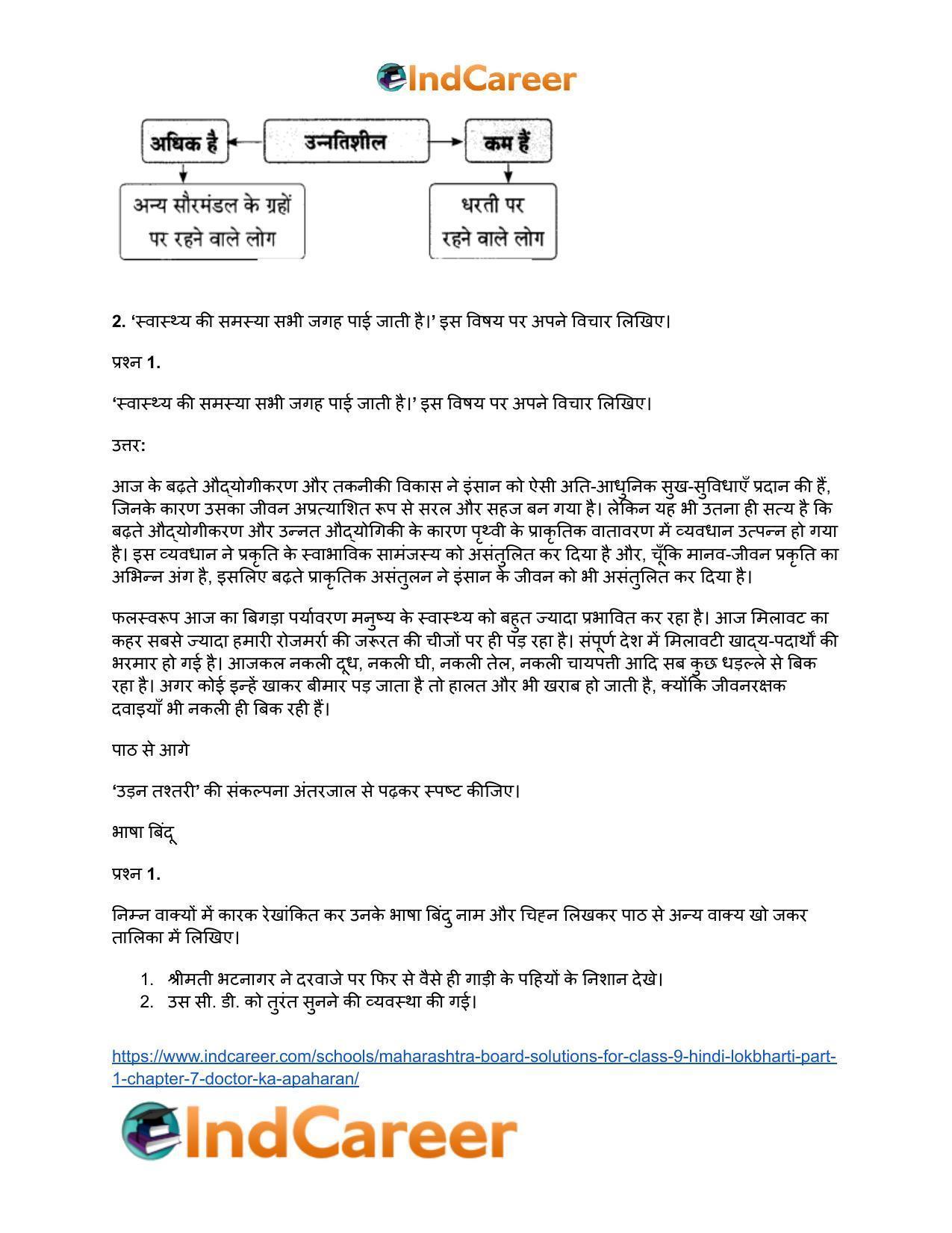 Maharashtra Board Solutions for Class 9- Hindi Lokbharti (Part 1): Chapter 7- डाॅक्टर का अपहरण - Page 7