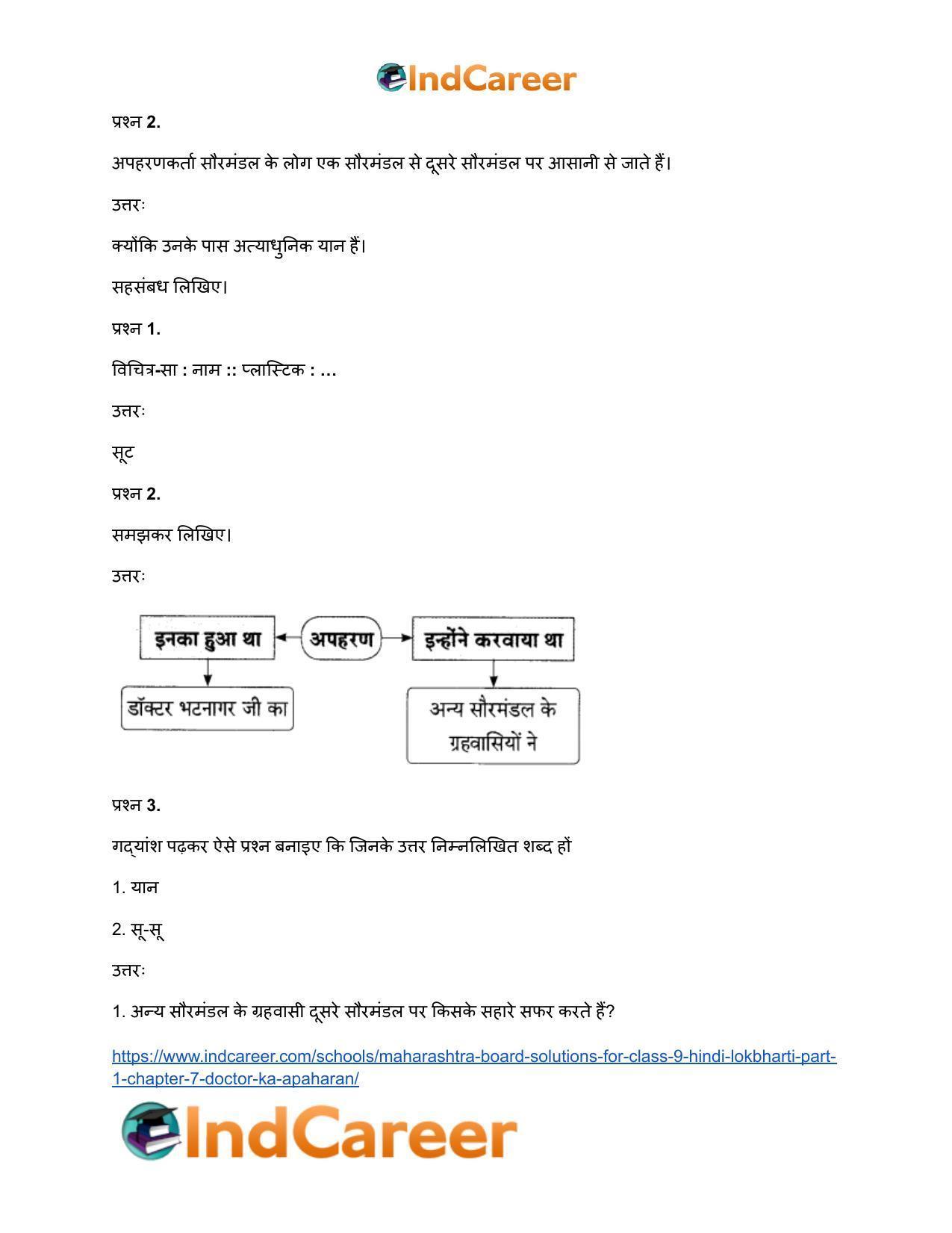 Maharashtra Board Solutions for Class 9- Hindi Lokbharti (Part 1): Chapter 7- डाॅक्टर का अपहरण - Page 19