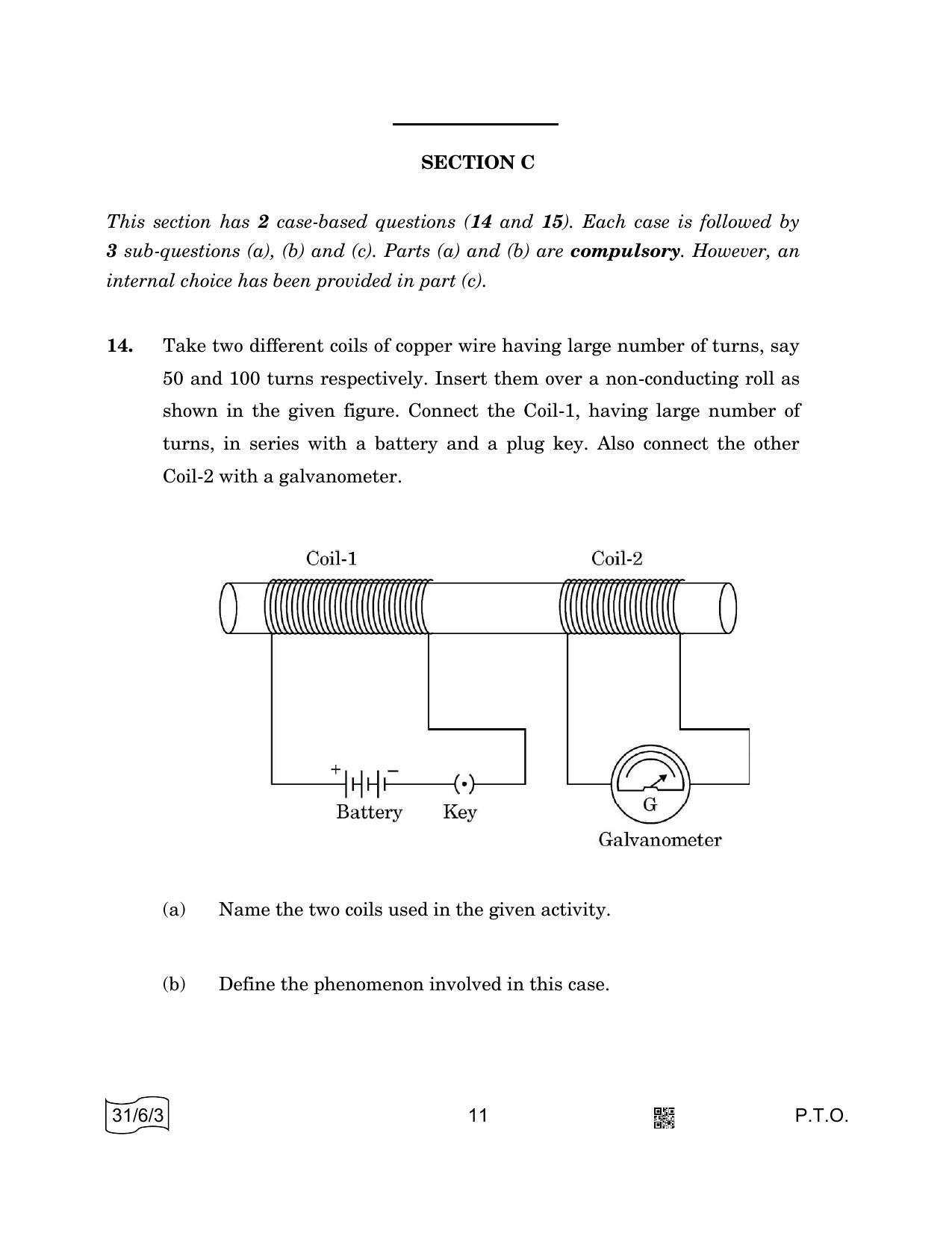 CBSE Class 10 31-6-3 SCIENCE 2022 Compartment Question Paper - Page 11