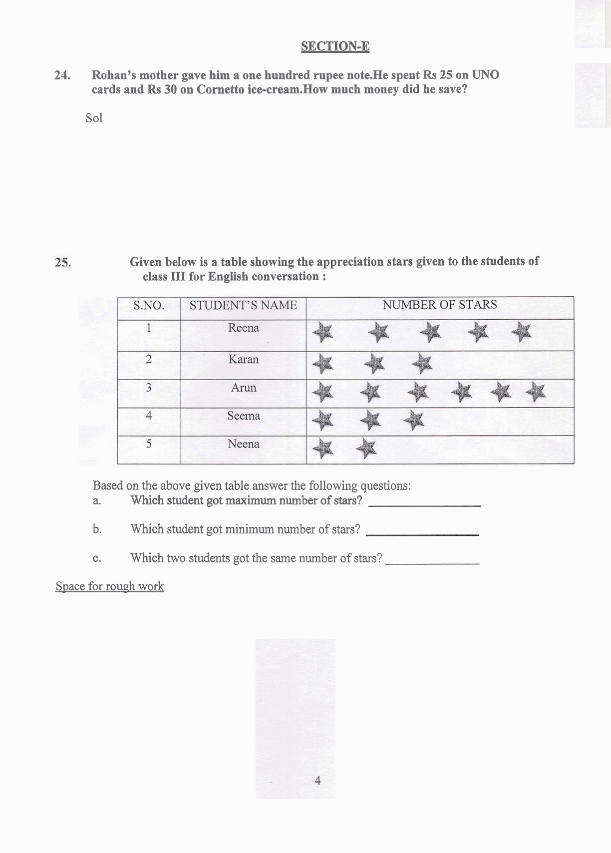 Worksheet for Class 3 Mathematics Practice Test Assignment 8 - Page 5