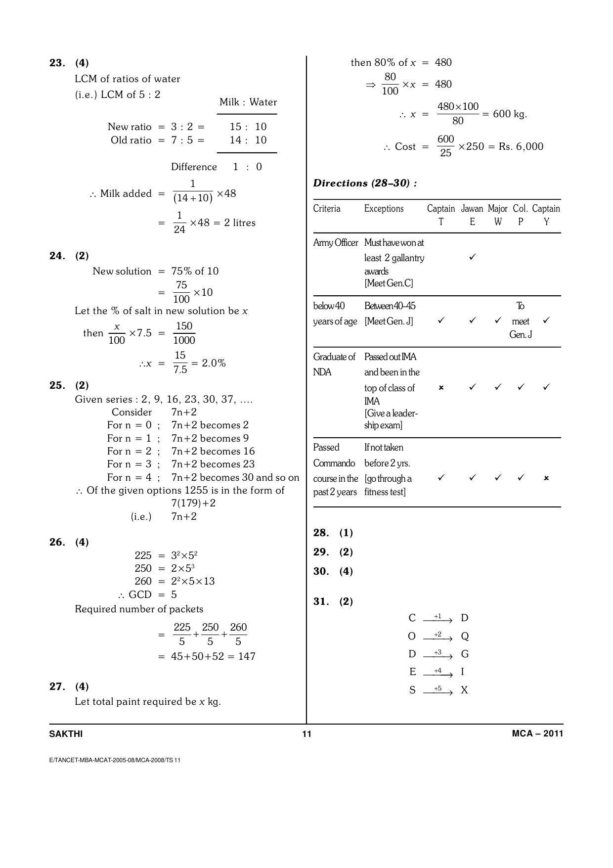 TANCET Master of Computer Applications (MCA) Question Papers 2011 - Page 11