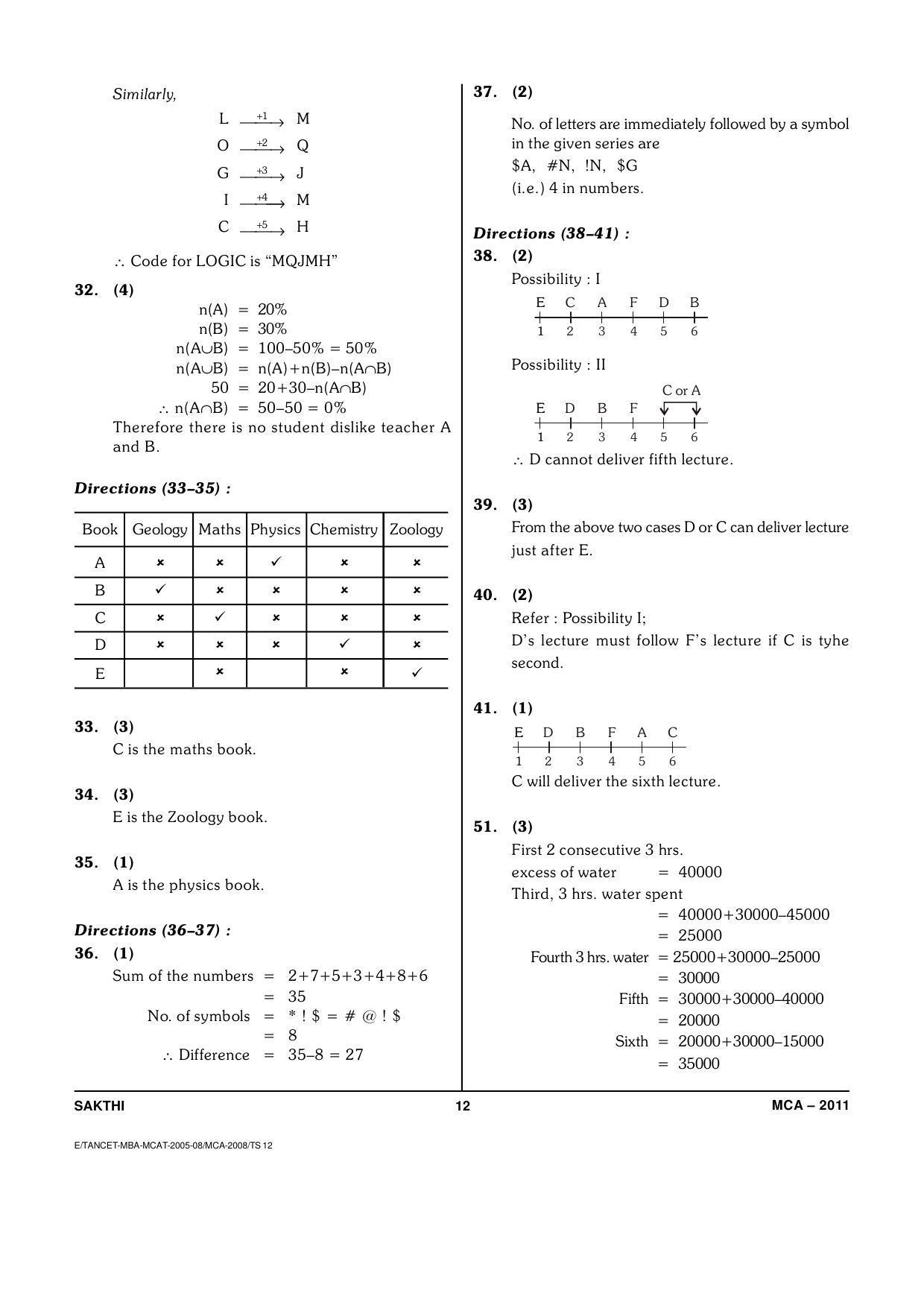 TANCET Master of Computer Applications (MCA) Question Papers 2011 - Page 12