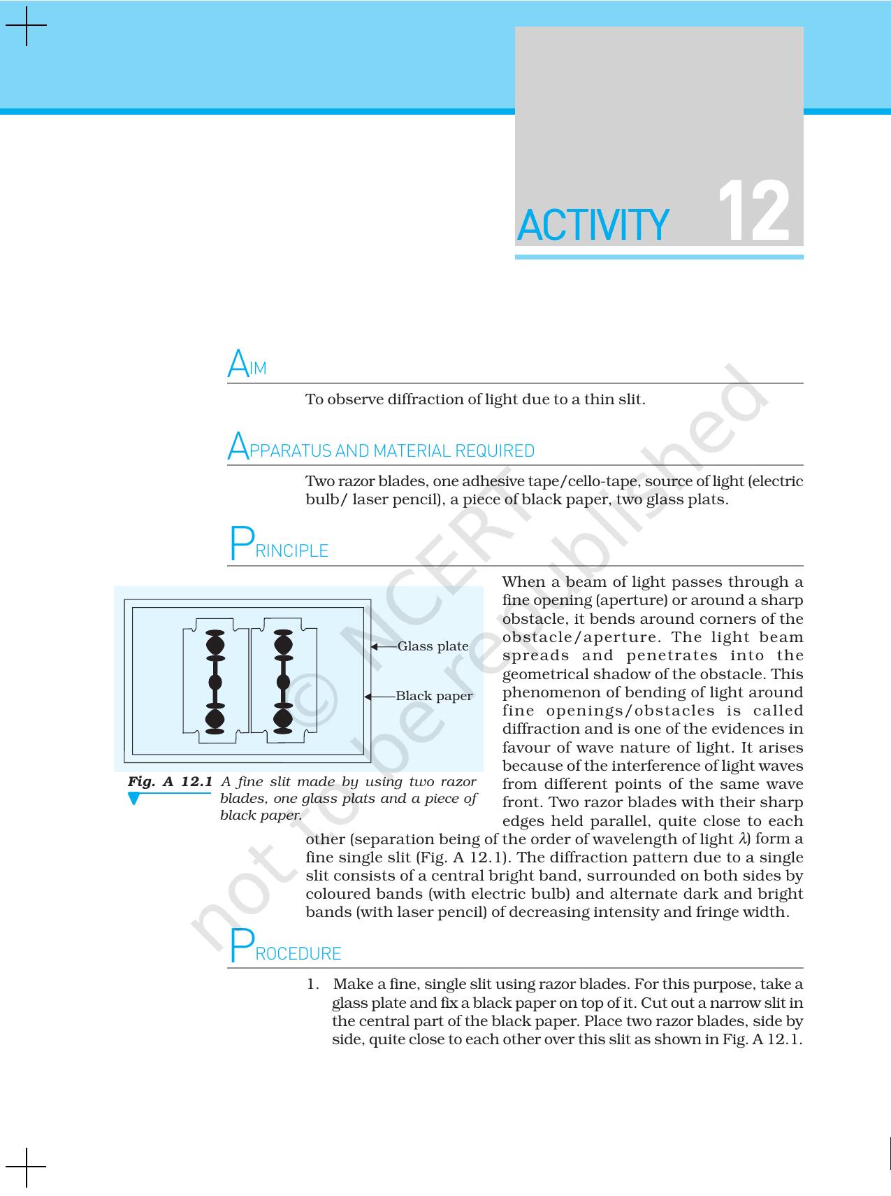 NCERT Laboratory Manuals for Class XII Physics - Activities 12 to 14 - Page 1