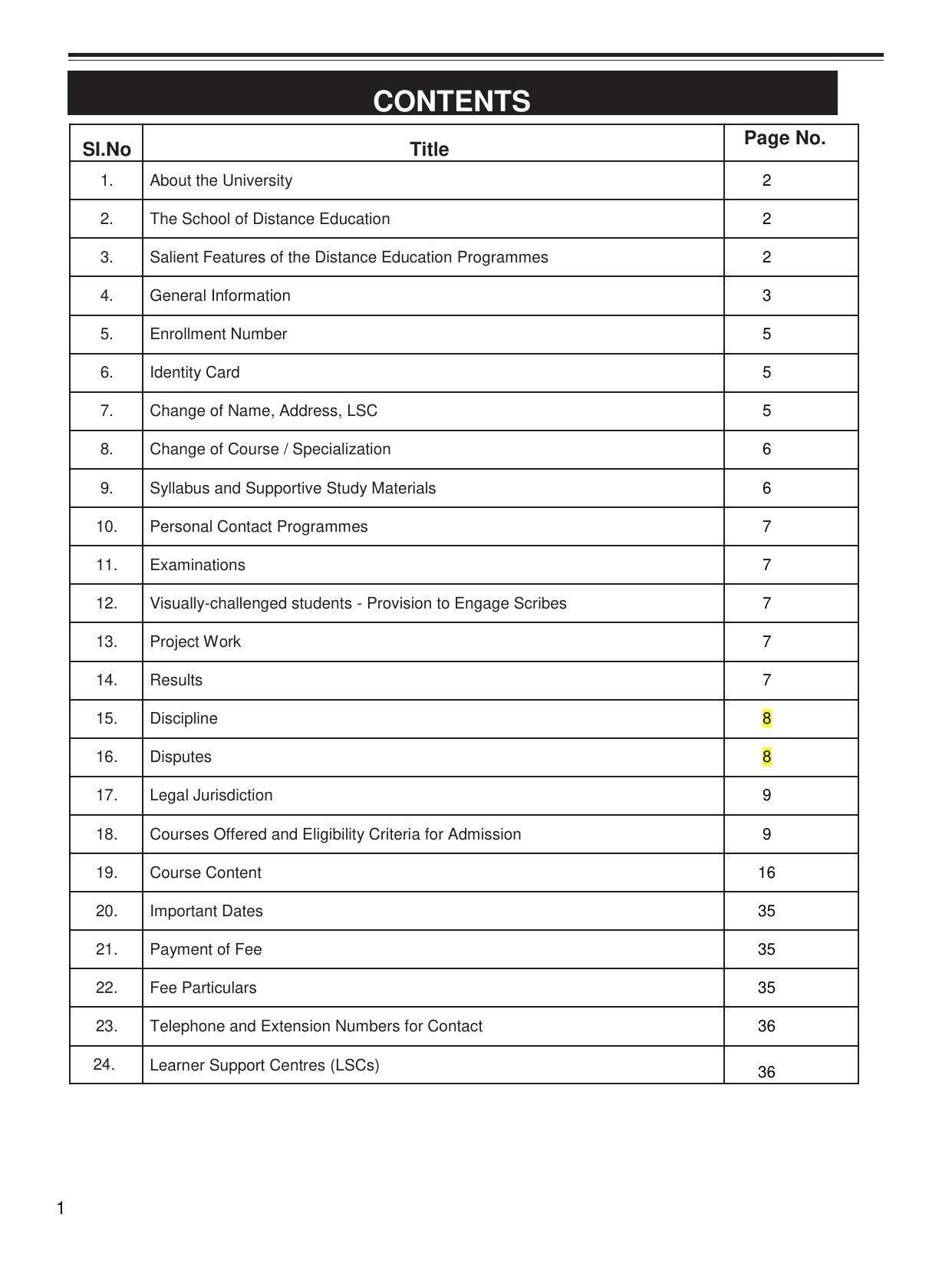 Bharathiar University, Coimbatore Distance Education Prospectus 2021 - Page 3