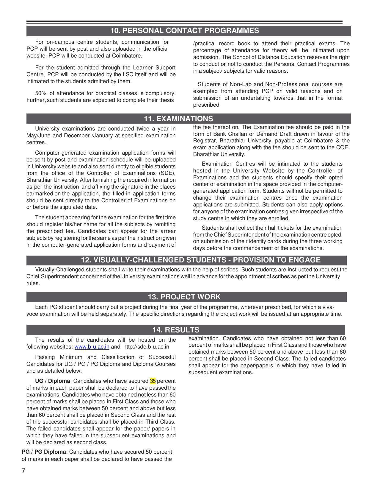 Bharathiar University, Coimbatore Distance Education Prospectus 2021 - Page 9