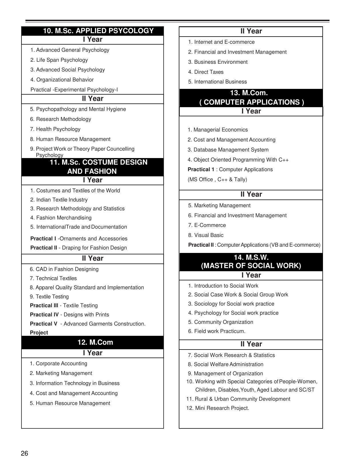 Bharathiar University, Coimbatore Distance Education Prospectus 2021 - Page 28