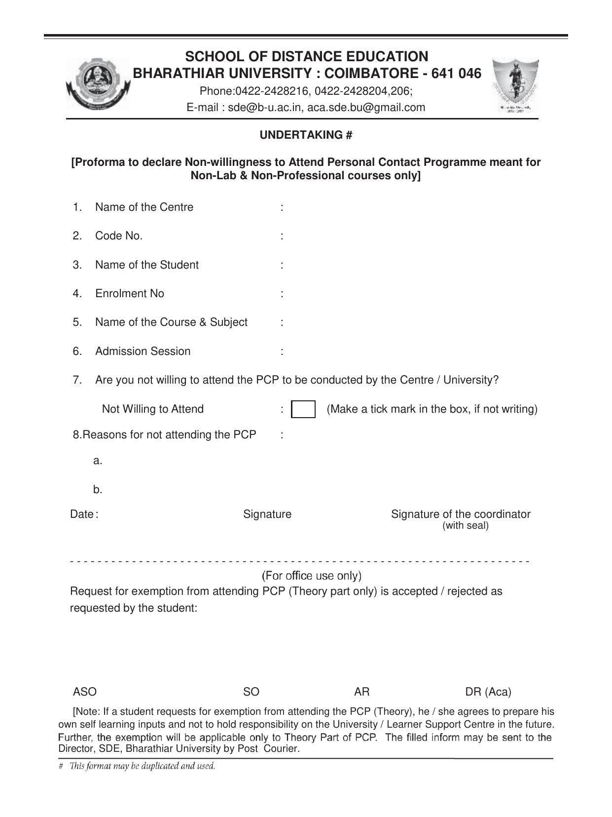 Bharathiar University, Coimbatore Distance Education Prospectus 2021 - Page 39